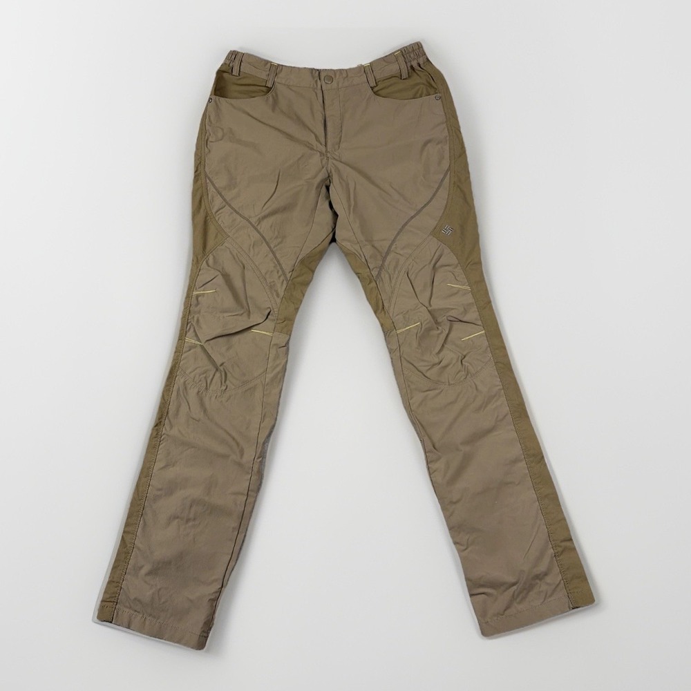 Columbia Hiking Pants Womens L Tan Articulated Knee Outdoor Trousers